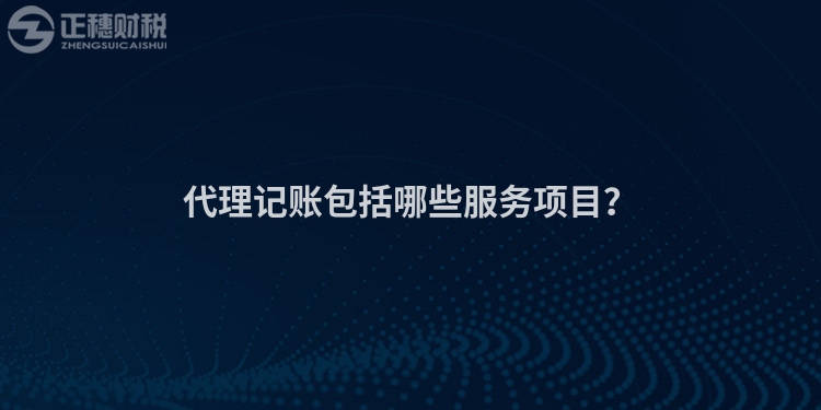 代理记账包括哪些服务项目？